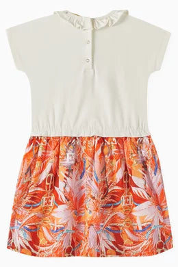 Escada Printed Logo Dress in Cotton-batiste