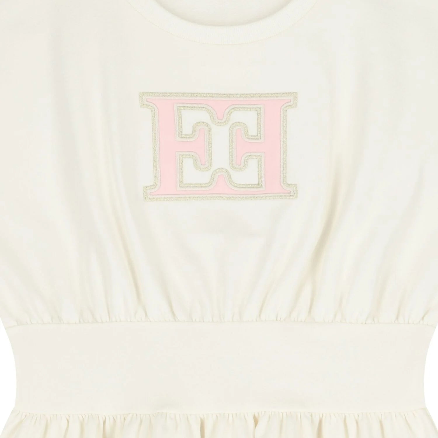 Escada Girls Ivory Logo Dress
