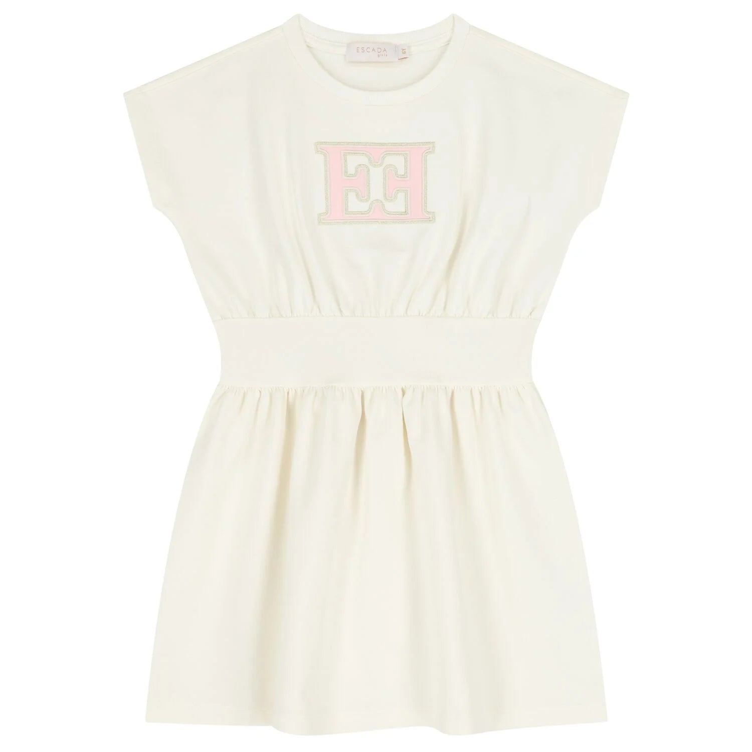 Escada Girls Ivory Logo Dress