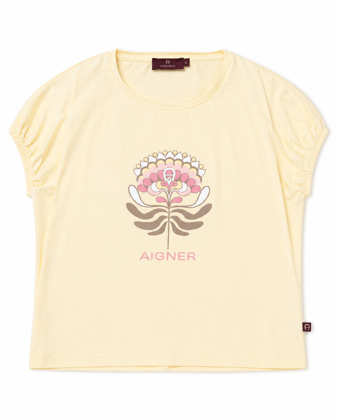 Aigner Floral Logo Print T-shirt in Cotton