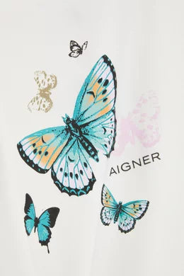 Aigner Butterfly-print T-shirt in Cotton