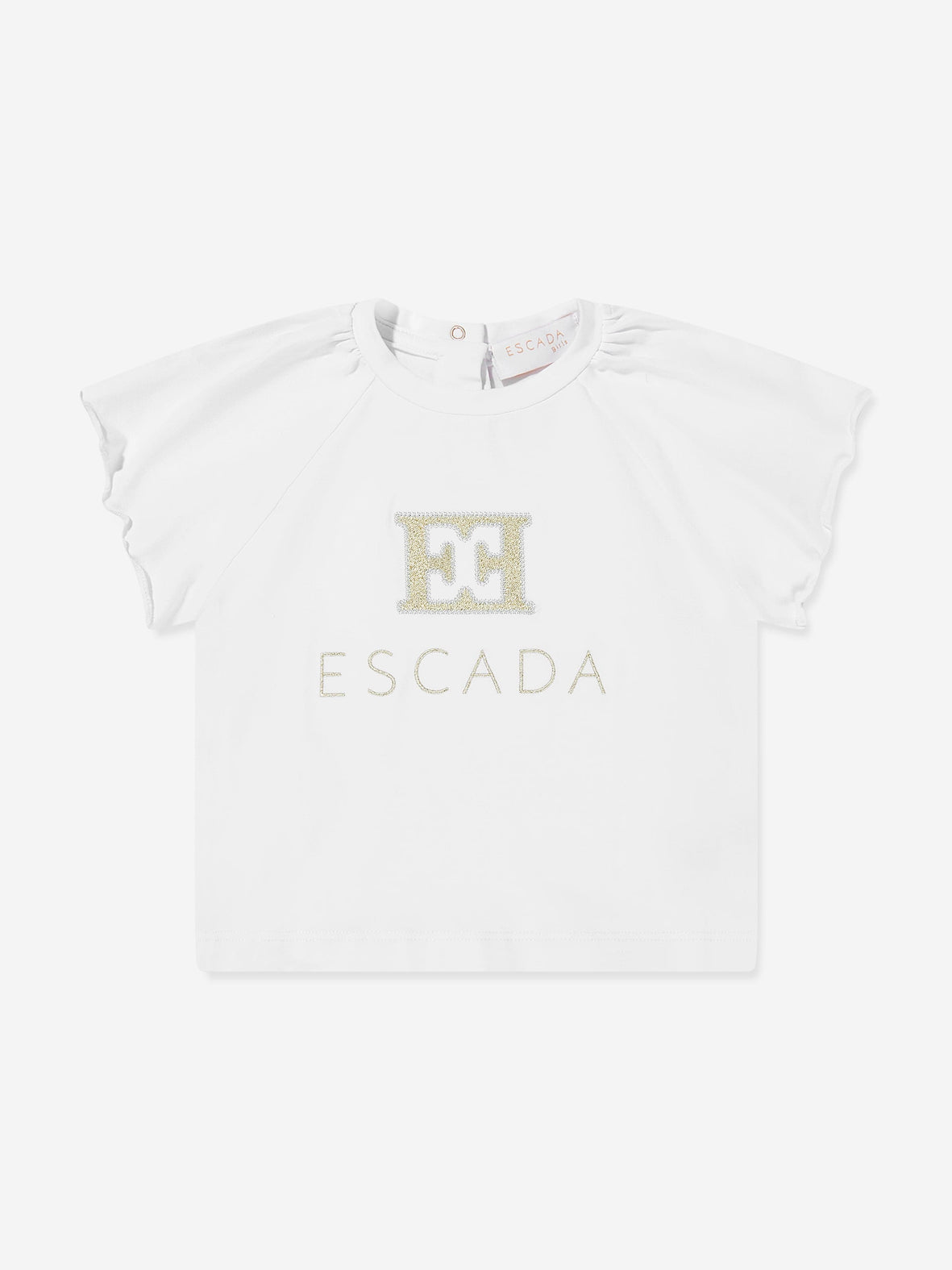 Escada Girls Embroidered Logo T-Shirt in White