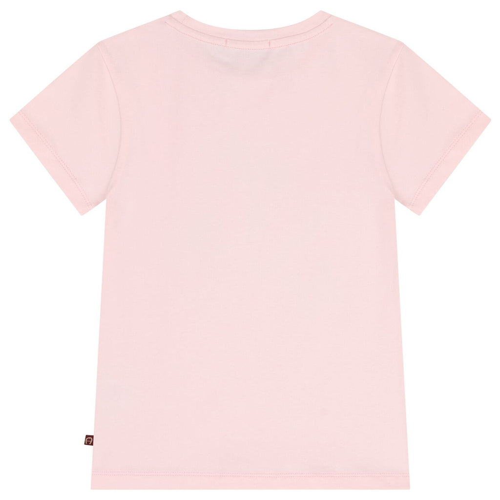 Aigner Girls Pink Butterflies Logo T-Shirt