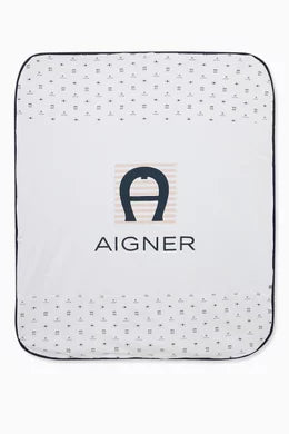 Aigner Logo Blanket in Cotton