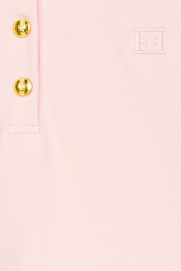 Escada Pink/White Button Collared Dress