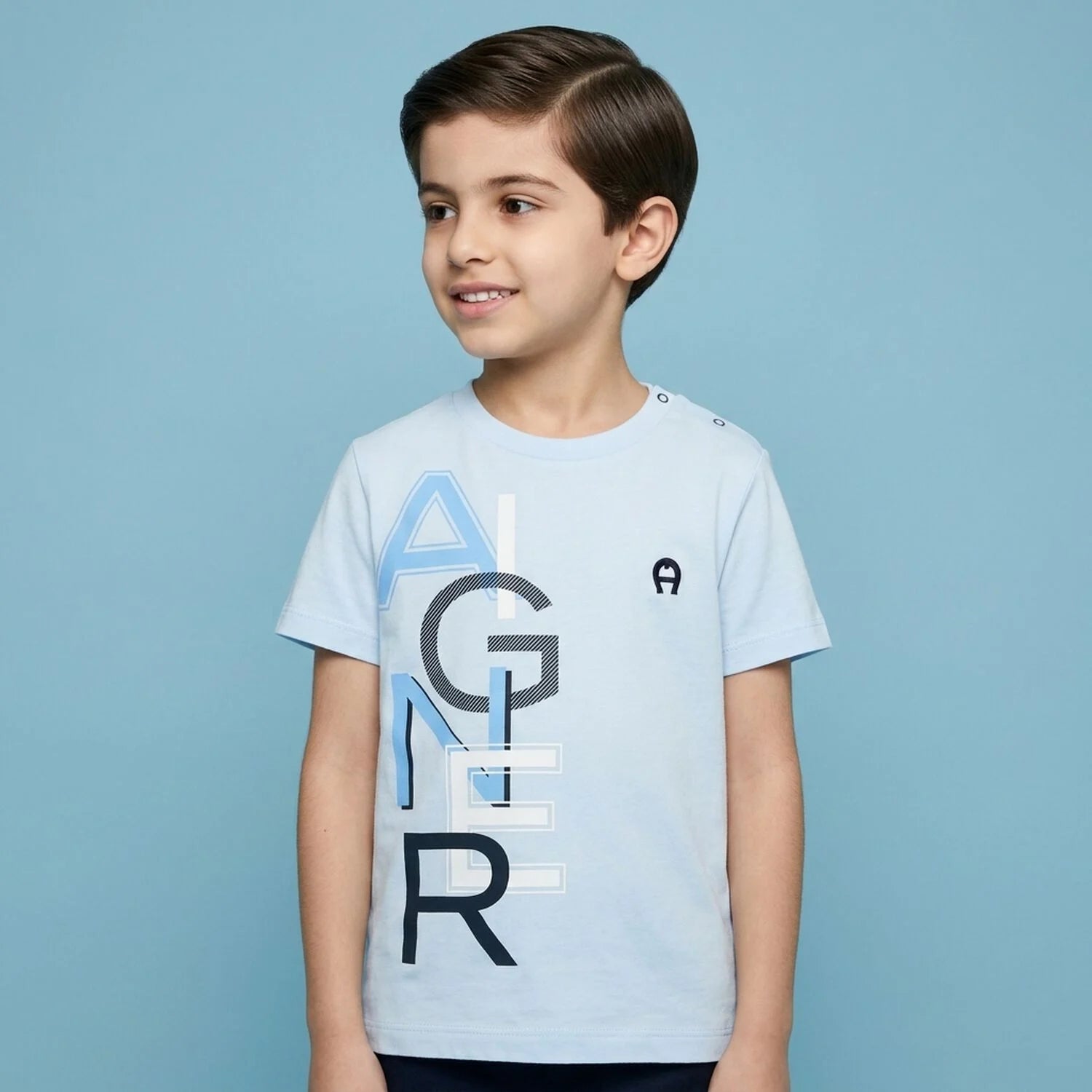 Aigner Boys Blue Logo T-Shirt