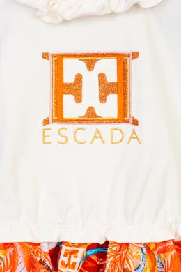 Escada Printed Logo Dress in Cotton-batiste