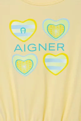 Aigner Graphic Logo Dress in Cotton