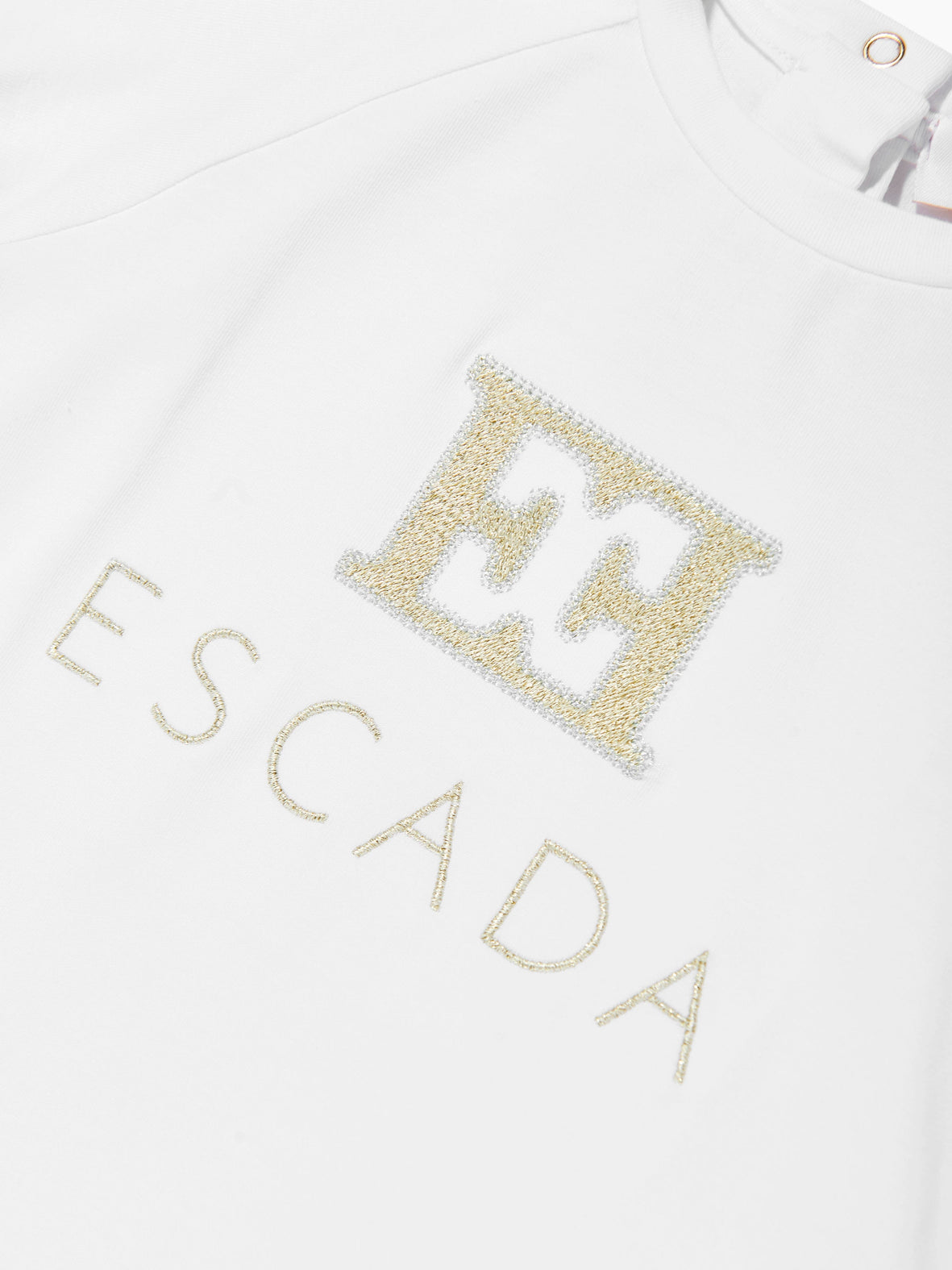 Escada Girls Embroidered Logo T-Shirt in White