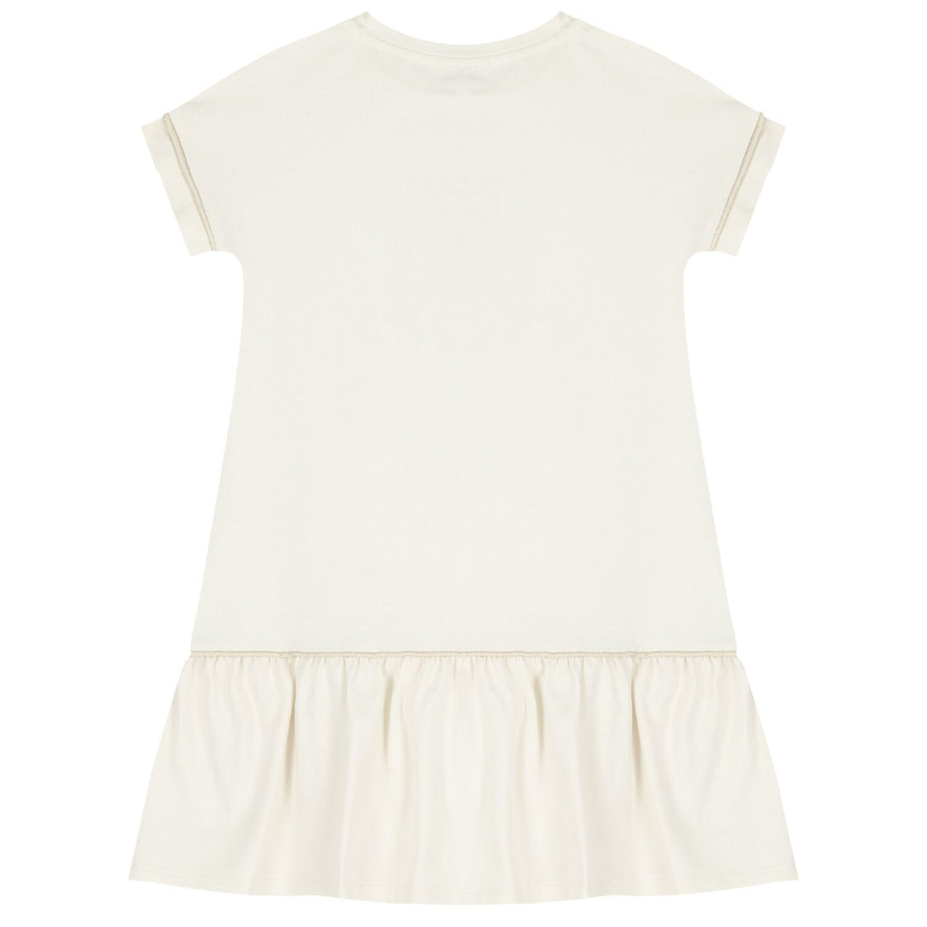 Escada Girls Ivory Logo Dress