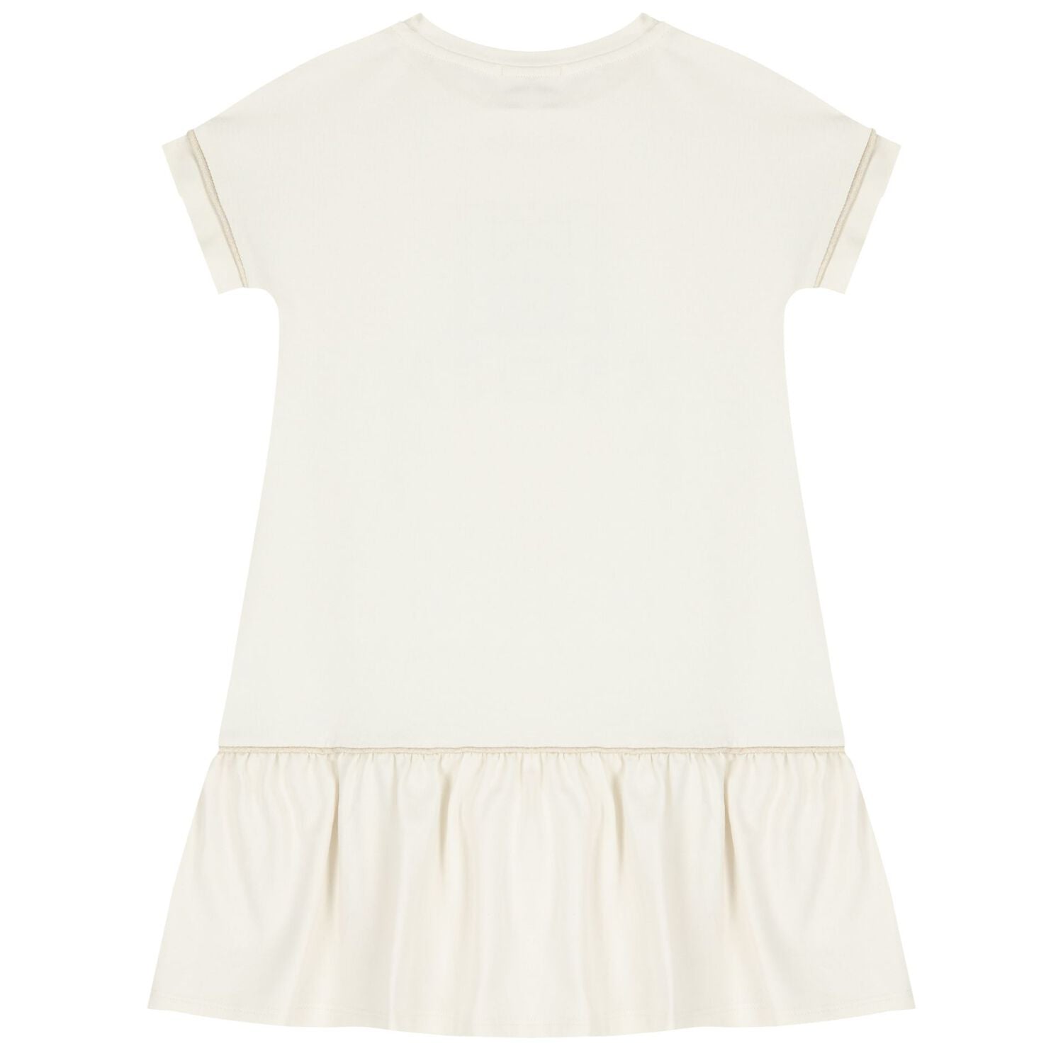 Escada Girls Ivory Logo Dress