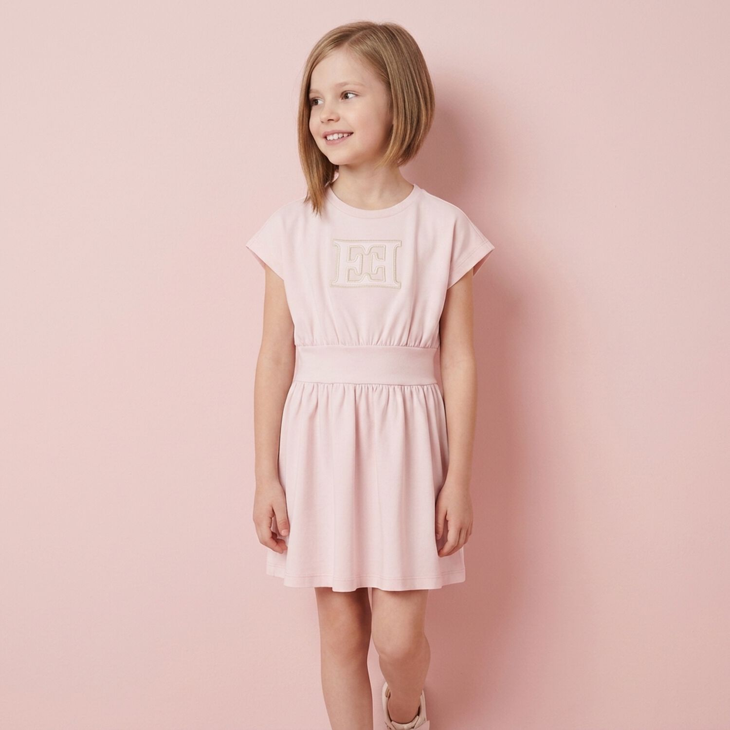 Escada Girls Pink Logo Dress