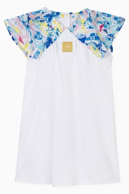 Escada Logo A-Line Dress in Cotton